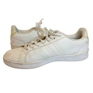 adidas Women's White 9 Cloud Foam Gold Blue Breathable Sneakers